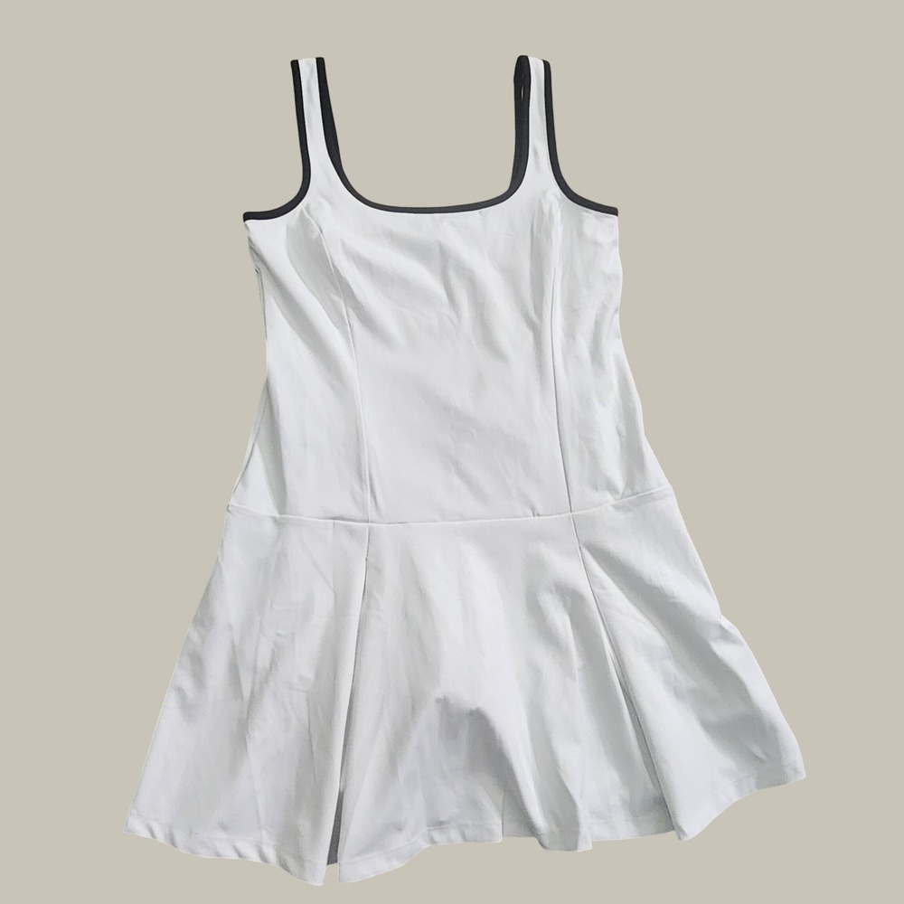 J.Crew Womens Active Tennis Dress White Black Trim Built in Shorts Golf NEW